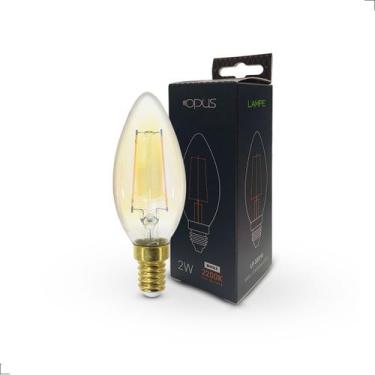 Imagem de Lâmpada Vela Carbono LED 2200K 2W Bivolt LP33310 - Opus LED, 2200K
