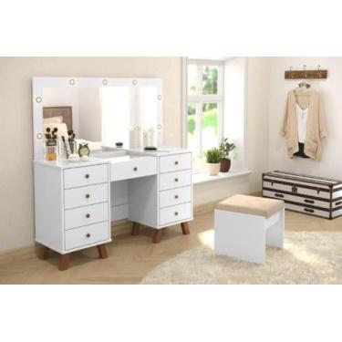 Imagem de Penteadeira Com Camarim EL Com Banqueta Cor Branco - PT