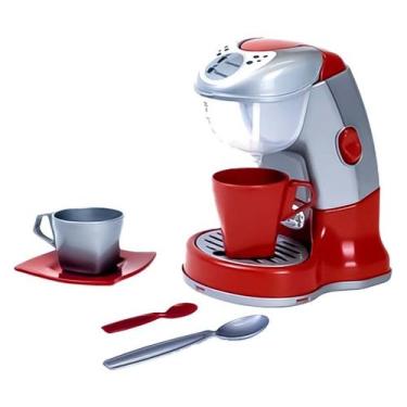 Imagem de Brinquedo Cafeteira Infantil Vermelha Café Expresso Serve Água de verd