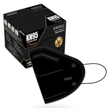 Imagem de 01 Máscara KN95 Premium Descartável Preta WWDoll com Filtro