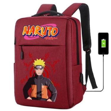 Imagem de Mochila USB Escolar Estampa Infantil Naruto Notebooks, Trabalho Escola