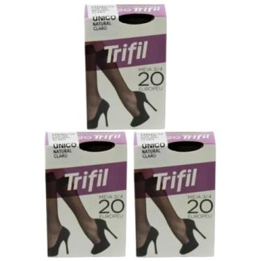 Imagem de Kit 3 Meia Fina 3/4 Europeu Fio 20 Natural - Trifil