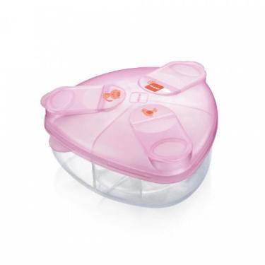 Imagem de Porta Leite em Pó Bebê Milk Powder Box Triangular Rosa - MAM, Rosa