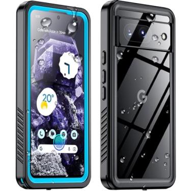 Imagem de Justcool Capa projetada para Google Pixel 8 à prova d'água, [proteção contra quedas de grau militar de 3,5 metros] [resistência à água IP68] Capa protetora robusta 360 para Google Pixel 8 (azul)