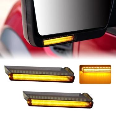 Imagem de 2 lâmpadas sequenciais de LED direita, esquerda, sequenciais, sequenciais, sequenciais, sequenciais, sequenciais, luzes LED fluorescentes para Ford F150 Expedition Lincoln Mark LT âmbar