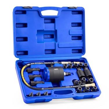 Imagem de Orion Motor Tech Conjunto de extrator de injetor pneumático para motores a diesel, kit de ferramentas de remoção de injetor de vibração de ar de 5 a 8 bar com martelo extrator, 19 adaptadores,