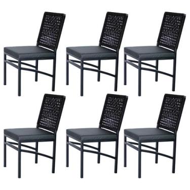 Imagem de Cadeira Corda Nautica Preta  Sala, Varanda, Sacada, Cozinha - Cadeira 