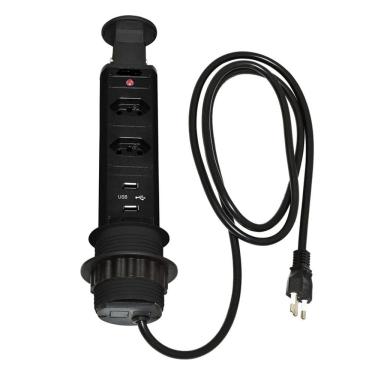 Imagem de Pix Torre Tomada C/2 Tom 2p+T + 2 Usb Preta 3.650.7296