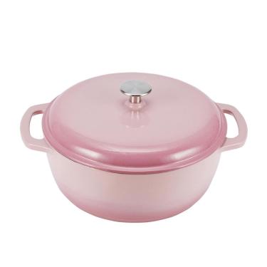 Imagem de Forno holandês Amazon Basics Ferro fundido esmaltado 6L rosa claro