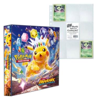 Imagem de Album Pasta Fichário Pokemon Escarlate e Violeta Fagulhas Impetuosas com 10 Folhas para Cards TCG