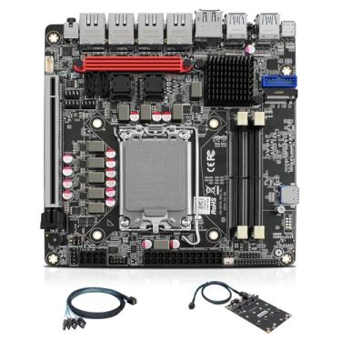 Imagem de Placa mãe Q670 6-Bay NAS 4 * 2,5 GBE Mini-ITX LGA1700 (suporta processador de desktop de 12ª/13ª/14ª geração), 6* SATA3.0, i226-LM vPro NIC, 2* DDR5 MAX 64GB, 6* M.2 NVMe, 1* Type-C 20Gbps, Dual 4K