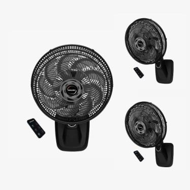 Imagem de Kit mallory - 3 ventiladores parede smart control 40cm diâmetro com co