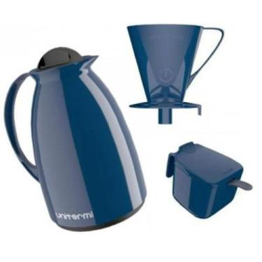 Imagem de Kit Café Prático - Garrafa Térmica 650ml - Açucareiro 350ml  e Filtro 