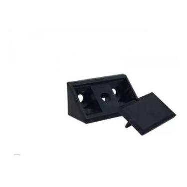 Imagem de Cantoneira Conector 04 Furos Preto 20 Unidades - ferragens ROG