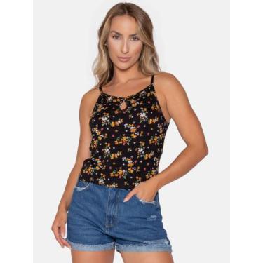 Imagem de Blusa Cropped Estampado de Malha - Le Julie, Preto, GG