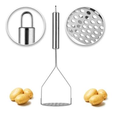 Imagem de Amassador De Batata Legumes Linha Inox Pratico Cozinha - Clink
