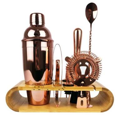 Imagem de Coqueteleira Profissional Rose Gold Com Acessórios em Aço Inox 750ml K