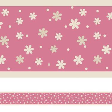 Imagem de Faixa de Parede Floral para Quarto de Bebê 12mx15cm - Quartinhos