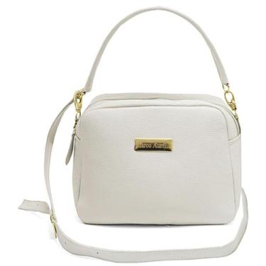 Imagem de Bolsa Feminina em Couro Legititmo com 2 Alças Regulaveis Branco - Ipê 