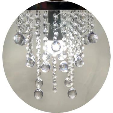Imagem de Lustre Moderno Para Sala Com Base De Inox 20x20cm Com Led - SPACE DECO