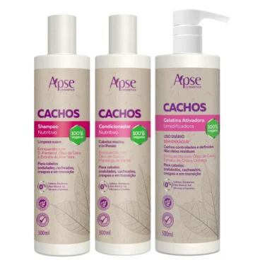 Imagem de Kit Apse Cachos Shampoo + Condicionador + Gelatina Ativadora Cachos 50