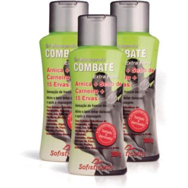 Imagem de 3x Gel Massageador Combate Extra Forte Arnica + Sebo de Carneiro + 15 