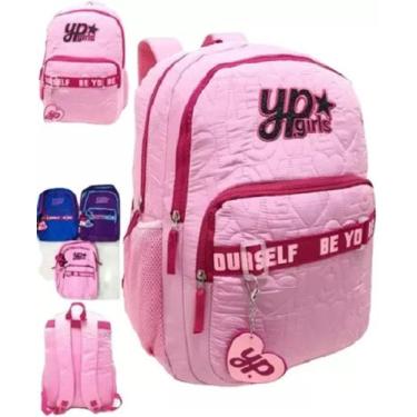 Imagem de Mochila De Costas Juvenil Feminina Escolar Com Chaveiro - Yepp, Roxo