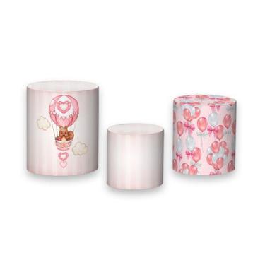 Imagem de Trio de Capas de Cilindro - Ursinha Baloeira Rosa Claro 015 - Via Core