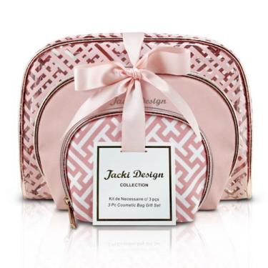 Imagem de Kit Necessaire com 3 Peças Diamantes Jacki Design Rosa