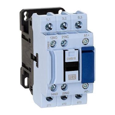 Imagem de Contator de Potência Tripolar Weg CWB18-11-30D23 220V 18A 1NA+1NF