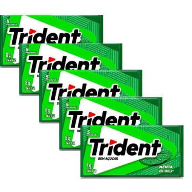 Imagem de Kit 5 Chiclete Trident Menta 8g com 5 Unidades