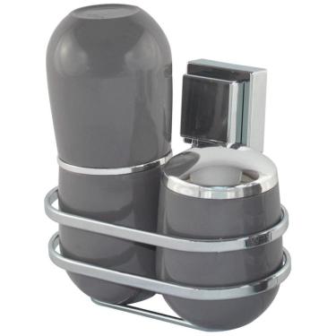 Imagem de Suporte Porta Algodão e Escova Aramado Piatina Fixação ventosa