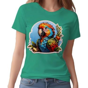 Imagem de Camisa Camiseta Color Sticker Arara Colorida Ave Natureza 3 - Enjoy Sh