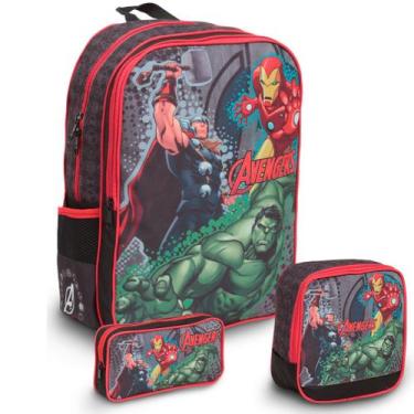 Imagem de Mochila Escolar Infantil Avengers Grande Masculina De Costas - TOYS 2U