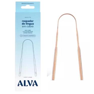 Imagem de Raspador De Lingua Alva Higiene Pessoal 100 Cobre Adulto