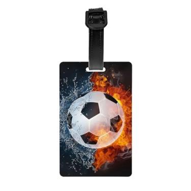 Imagem de Etiqueta de mochila de futebol infantil para malas esportivas para meninos, etiquetas de identificação pequenas fofas com alça ajustável para adolescentes, adultos, mulheres, homens, bolsa de viagem,