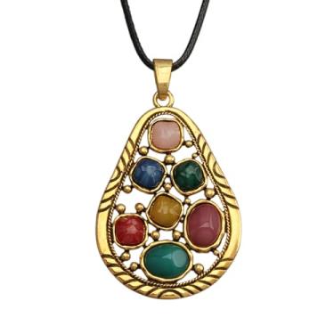 Imagem de joymiao Colares Boho para mulheres, cordão com pingente, colar longo de prata, vintage, suéter, joias hippie, presentes para mulheres e meninas, Couro sintético, Sem Pedra Preciosa