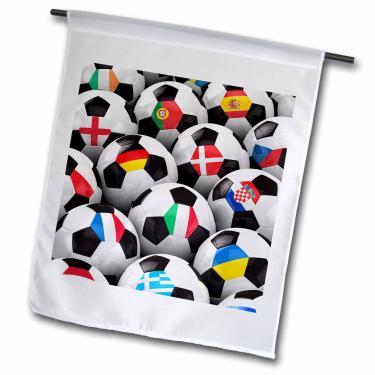 Imagem de 3dRose fl_155022_1 Inglaterra Alemanha Portugal Espanha DM República Tcheca Itália França Grécia Ucrânia Bandeira de jardim, 30 x 45 cm