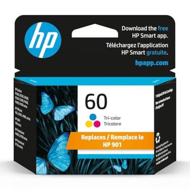 Imagem de HP Cartucho de tinta tricolor 60 | Funciona com DeskJet D1660, D2500, D2600, D5560, F2400, F4200, F4400, F4580; ENVY 100, 110, 120; PhotoSmart C4600, C4700, D110a Series | CC643 WN