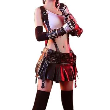 Imagem de KIRA KIRA Tifa Lockhart Cosplay Costume Doki-SR FF7 Full Set Outfits Cosplay Costume for Halloween (M)
