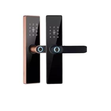 Imagem de Smarttt bloqueio eletrônico bluetooth fechadura da porta inteligente senha de bloqueio de impressão digital chave do cartão ic(28x300 6085,Black)