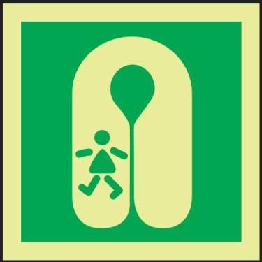 Imagem de Accuform MLMR122GE Lumi-Glow Flex Adesivo Vinil IMO Sign, Legend "(Colete Salva-vidas - Criança)", 15 cm de comprimento x 15 cm de largura x 0 cm de espessura, verde no brilho, 15 cm de altura, 15 cm