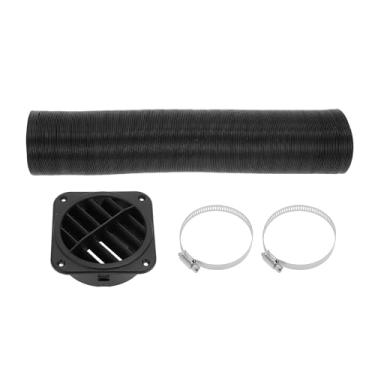 Imagem de TUCKBOLD Kit de duto de aquecedor de carro caminhão RV ônibus van barco kit de duto de duto de aquecedor de carro conjunto de mangueira com tubo de aquecedor tampa de saída de ar 60 mm ID 80 cm máx. l