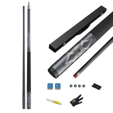 Imagem de Bastão de taco de sinuca de 147 cm, bastão de sinuca, taco de bilhar de bordo canadense, taco de sinuca profissional para esportes de mesa de sinuca de bar e casa, taco de piscina de carbono (B taco