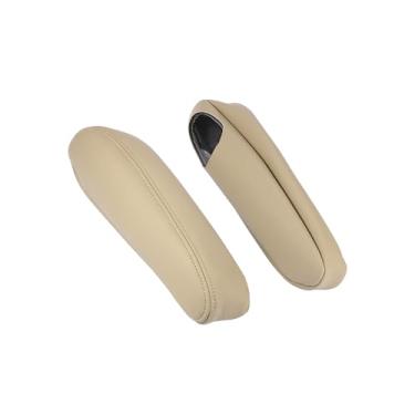 Imagem de Motoforti 1 par de capa de substituição do apoio de braço do assento dianteiro do carro microfibra bege para Chevrolet Tahoe de longa duração