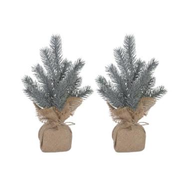 Imagem de Kit 2 Mini Pinheiro Rustico 23cm Enfeite Juta Galhos Arvore de Natal Decoracao Premium