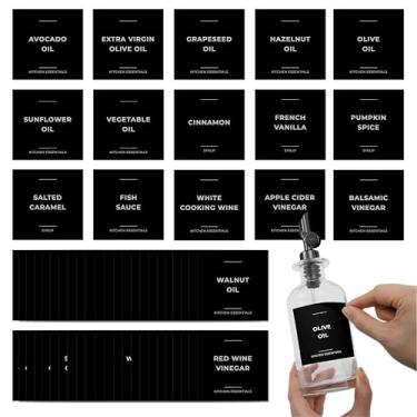 Imagem de Spaceneat Etiquetas de azeite de oliva e xarope de café para garrafas - 6,3 cm x 6,3 cm à prova d'água etiquetas de PVC para cozinha, óleos, xaropes de café, vinagres, molhos, vinhos de cozinha,