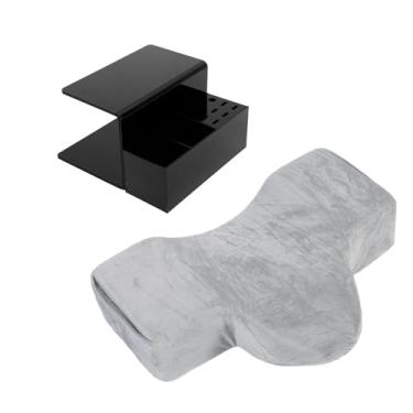 Imagem de Cama de Chicote, Suprimentos de Extensão de Chicote Travesseiro Com Prateleira Preta Organizador Suporte Em Forma de u para Lojas de Cílios Escolas de Treinamento de Cílios