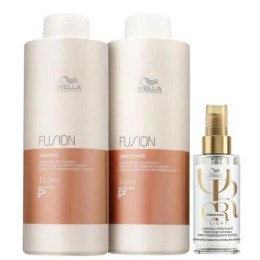 Imagem de Kit Wella Professionals Fusion Sh 1L + Cond 1L + Oil Reflections Light