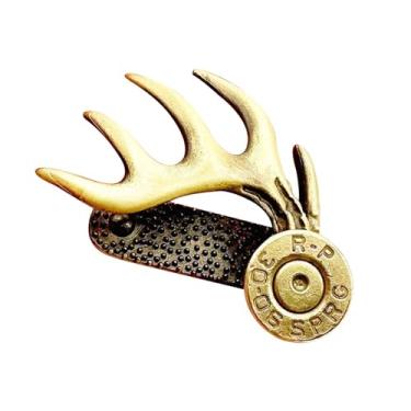 Imagem de Fancyes Antler chapéu clipe chapéu acessórios moda masculina feminino premium leve antler boné anexar a bonés viseira para pesca de rua, ouro